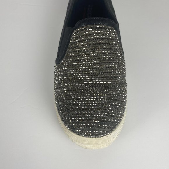 Skechers Shoes Womens 6 Double Up Shiny Dancer 801 Black Casual Slip On Sneaker - Picture 5 of 16